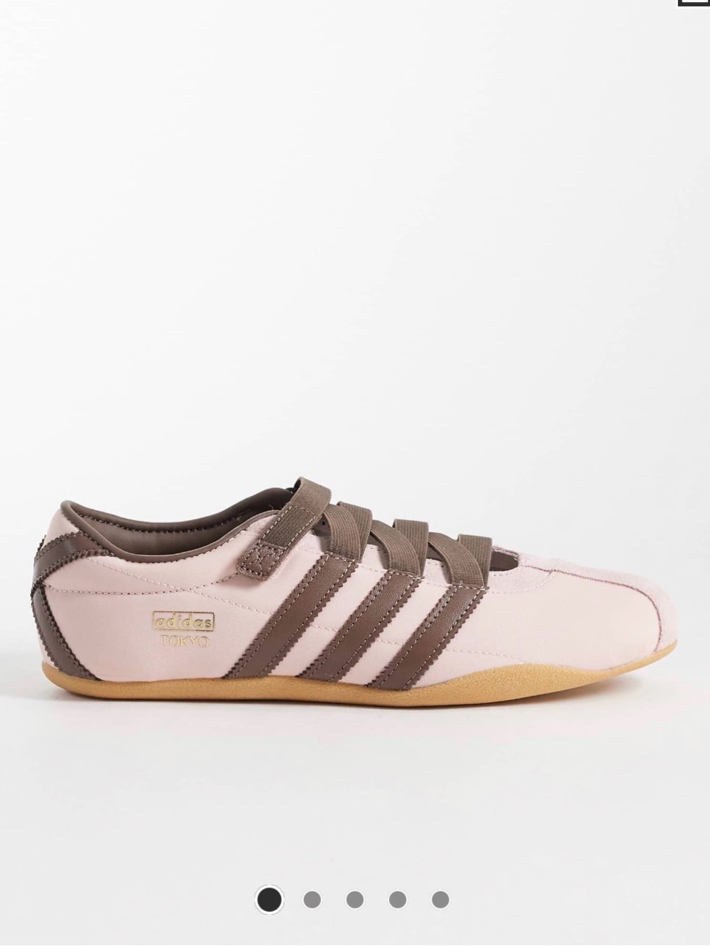 adidas Tokyo Women's Pale Pink and Brown Leather Sneakers